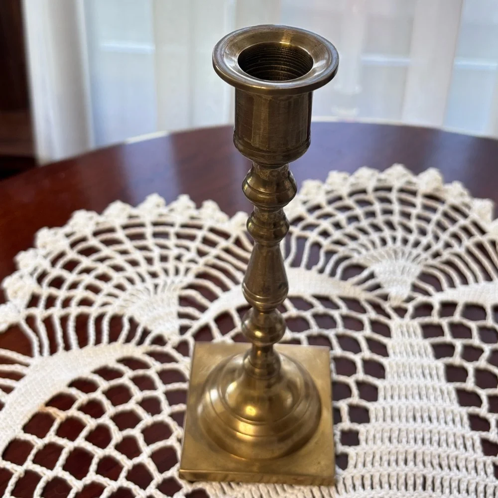 Brass Candle Holders Elegant Gold Vintage MCM Antique Boho Cottage Home Decor